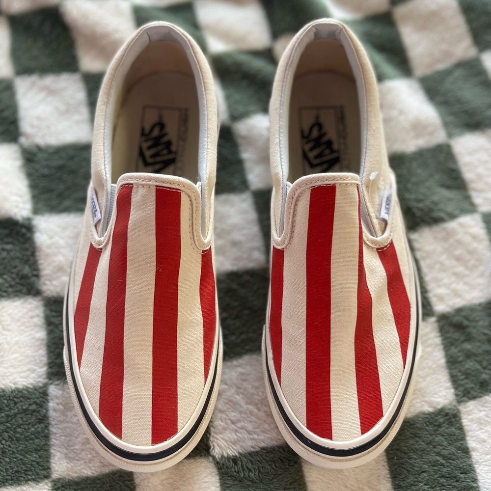 Striped slip on vans
